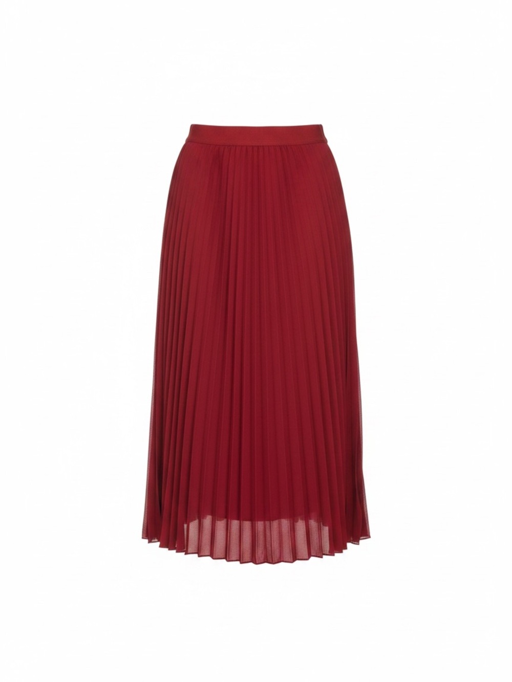 Kaspar Women's Red Pleated Midi Skirt